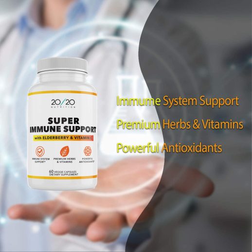 20S20 Nutrition Immune Support Supplement with Elderberry, Vitamin C, Zinc, Echinacea, Garlic,  Herbs, Turmeric, Antioxidant Support, For Adults 60 Veggie capsules - Image 2